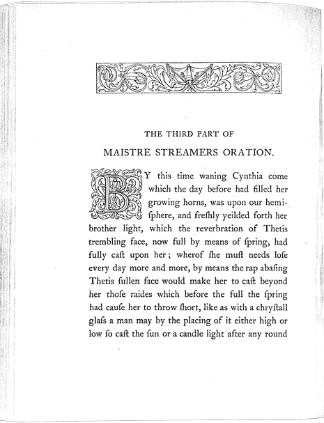 James Halliwell (ed): William Baldwin 'Beware the cat' (reproduced from transcript of 1570 edition) 1864, page 62, original published size 13.3cm wide to binding by 17.9cm high.