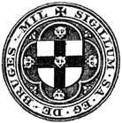 Seal: 'Mil Sigillum SA EG De Bruges', original published size 2.85cm wide by 2.85cm high.