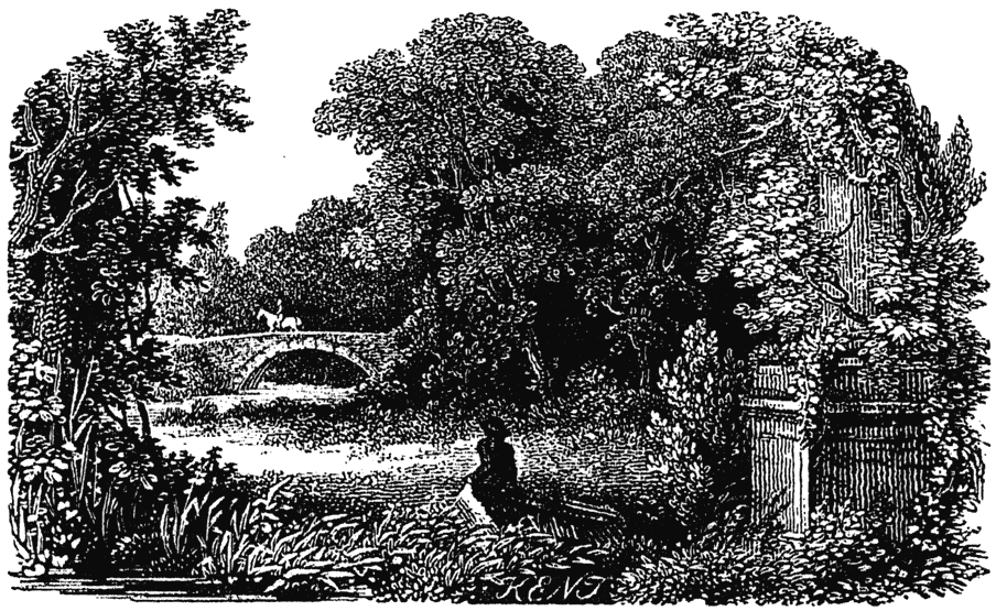 Woodcut for 'Farewell to Lee Priory', page 99, from Lee Priory Press 'Woodcuts and Verses' 1820, published size 7.65cm wide by 4.7cm high.