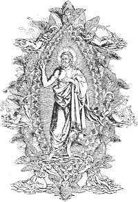 Figure 15. Engraving on metal by Baccio Baldini for 'El Monte Santo di Dio', in 1477. Published size in Bouchot, 8.4cm wide by 12.3cm high.