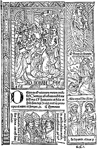 Figure 30. Page of the 'Grandes Heures' of Antony Verard  : Paris, fifteenth century. Published size in Bouchot, 9cm wide by 14.1cm high.