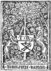 Figure 34. Typographical mark of Thielman Kerver. Published size in Bouchot, 5cm wide by 7cm high.