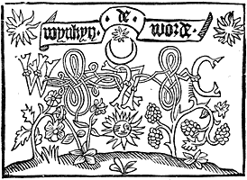 Figure 40. Mark of Wynken de Worde. Published size in Bouchot, 6.1cm wide by 4.4cm high.