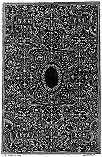 Figure 114. Sixteenth century binding, called 'a la fanfare'. In the Dutuit collection. Published size in Bouchot, 9.1cm wide by 14.1cm high