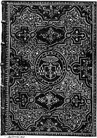 Figure 116.  Le Gascon binding for Cardinal Mazarin. Published size in Bouchot, 8.5cm wide by 12.15cm high.