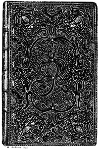 Figure 117.   Mosaic binding of the eighteenth century for the  'Spaccio de la Bestia Trionfante'. Published size in Bouchot, 8.4cm wide by 13cm high.