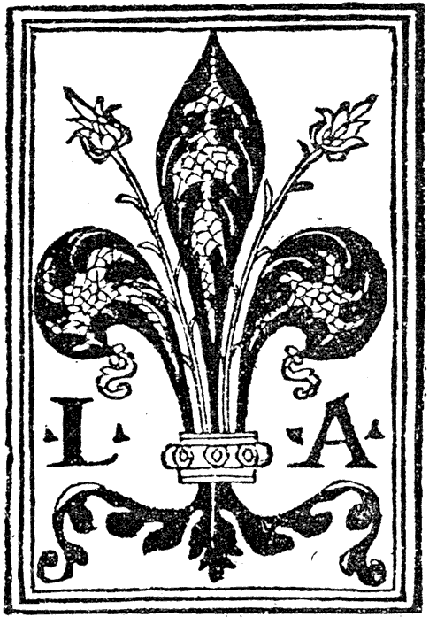 Figure 43.--Mark of Lucantonio Giunta, of Venice. From Henri Bouchot 'The Printed Book' (1887), page 102, published size in Bouchot 4cm wide by 5.8cm high.