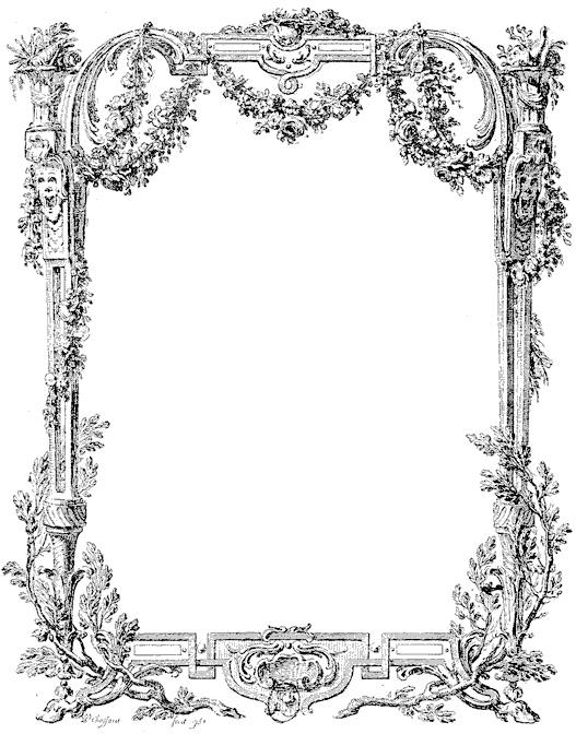 Figure 84.--Border designed by Choffard, the French engraver, in 1758. From Henri Bouchot 'The Printed Book' (1887), page 197, published size in Bouchot 11cm wide by 13.8cm high.