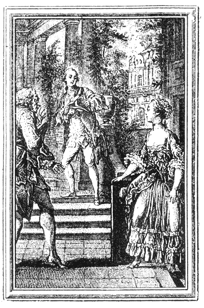 Figure 85.--Eisen, 18th century French artist, vignette for the 'Contes' of La Fontaine. From Henri Bouchot 'The Printed Book' (1887), page 199, published size in Bouchot 6.5cm wide by 9.8cm high.