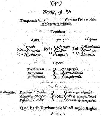 Otia Sacra, Necesse, est Ut, from Mildmay Fane 'Otia Sacra' 1648, printed size 11.99cm wide by 13.76cm high