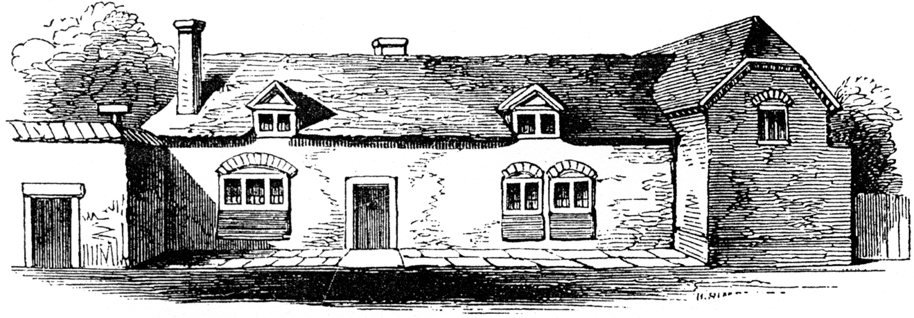 House sold by Getley to Shakespeare, 1602. From James Halliwell 'The Life of William Shakespeare', 1848, page 201. Original published size  9.3cm wide by 3.25cm high.