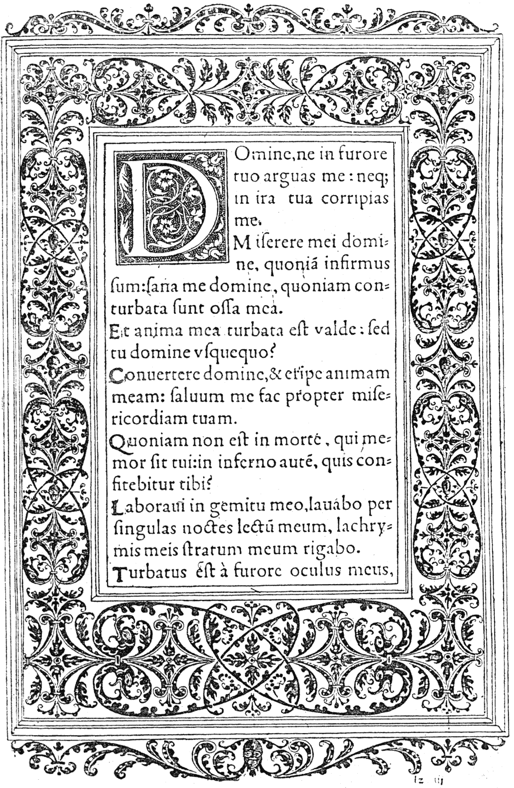 Full page of the 'Heures de la Vierge' of Simon de Colines, circa 1520, by Geoffroy Tory. From Henri Bouchot 'The Printed Book' (1887), page 113, published size in Bouchot, 9cm wide by 14.2cm high.